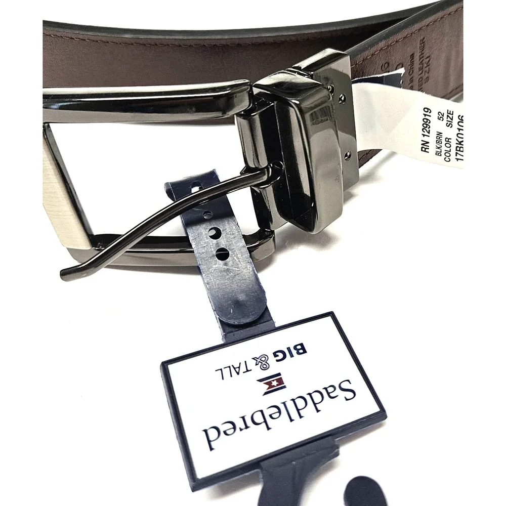 Saddlebred Dress Casual Reversible Belt, Size 52 Black and Brown NWT